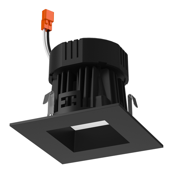 ELCO EL487CT5BB 4" 0-10V Square LED Reflector Inserts with 5-CCT and 3-Lumen Switch - Black - Ready Wholesale Electric Supply and Lighting