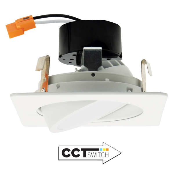 Copy of ELCO EL446CT5B 4" LED Square Adjustable Gimbal Insert - All Black - Ready Wholesale Electric Supply and Lighting