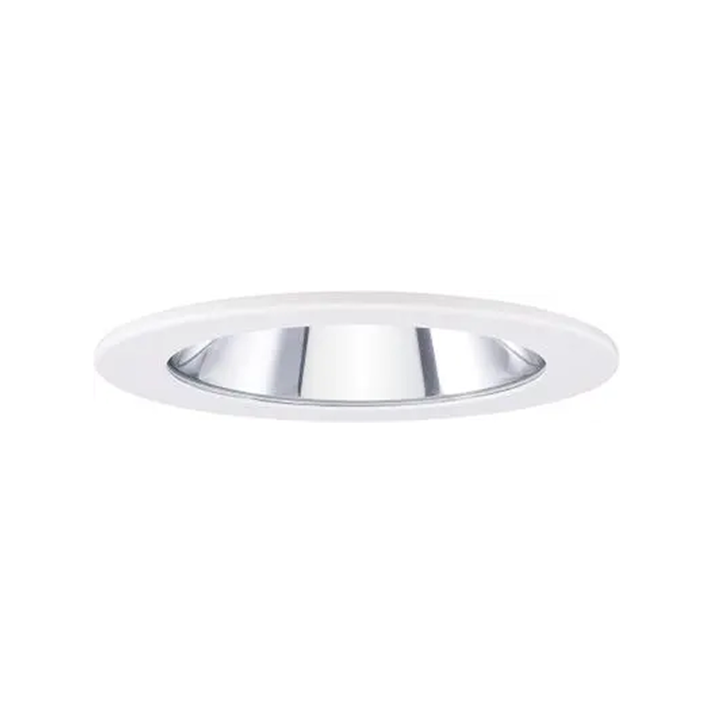 ELCO EL1411W 4" Adjustable Shower Trim with Clear Reflector and Lens Trim - All White - Ready Wholesale Electric Supply and Lighting