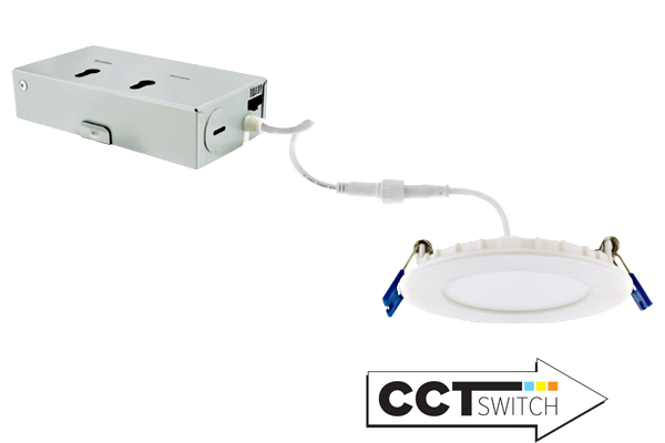 ELCO 3" Ultra Slim LED Round Panel Light with 5-CCT Switch - White - Ready Wholesale Electric Supply and Lighting