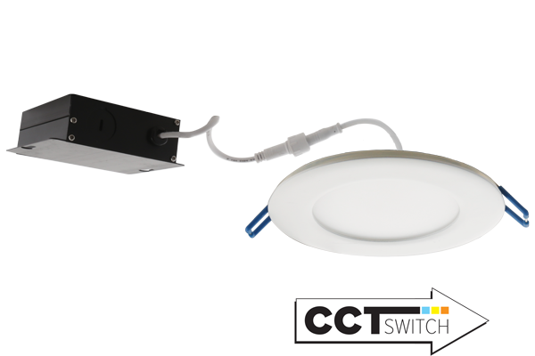 Elco ERT412CT5W 4" Ultra Slim LED Round Panel Light with 5-CCT Switch - White - Ready Wholesale Electric Supply and Lighting
