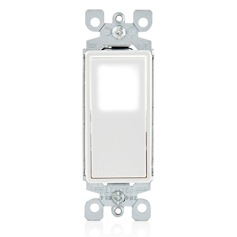 Leviton L5611-2W Decora LED Illuminated Rocker Single-Pole Switch - Ready Wholesale Electric Supply and Lighting