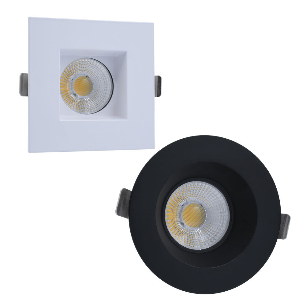 GM Lighting MDL-4S-5CCT-BK 5CCT 120V Mini IC Rated Square Deep Regressed LED Downlight - Black - Ready Wholesale Electric Supply and Lighting