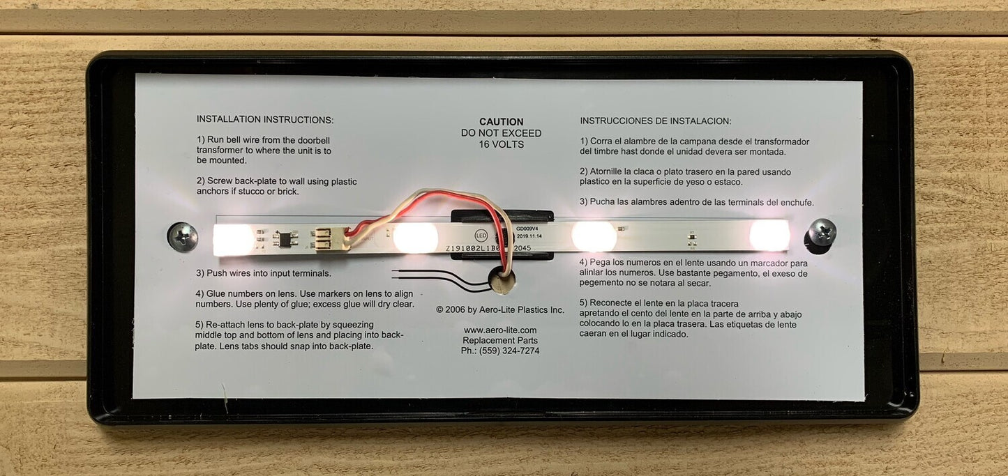 Aero-Lite PLHN4WLED - LED Complete Address Sign - 4" numbers, White