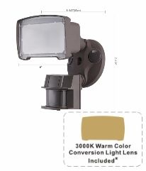 Cyber Tech Lighting LF10MF1-BZ/DL-WW 10W 180 Degree Motion Sensor LED Flood Light Bronze Daylight 5000K & 3000K - Ready Wholesale Electric Supply and Lighting