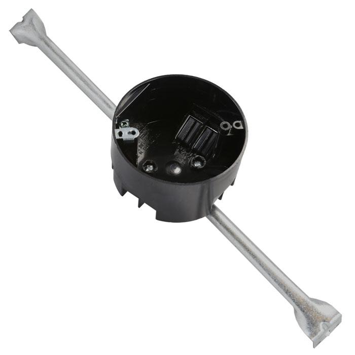 Cantex EZ20CHG - 20 cu. in. EZ BOX New Work Residential Ceiling Box with Hanger Bar Wire Clamps, and Ground Lug - Black - Ready Wholesale Electric Supply and Lighting