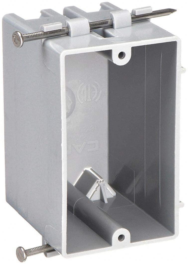 Cantex EZ20SN - PVC 1-Gang New Work Residential Outlet Box 2-1/4 Inch x 3-7/8 Inch x 3-1/8 Inch 20 Cubic-Inch EZ Box - Ready Wholesale Electric Supply and Lighting