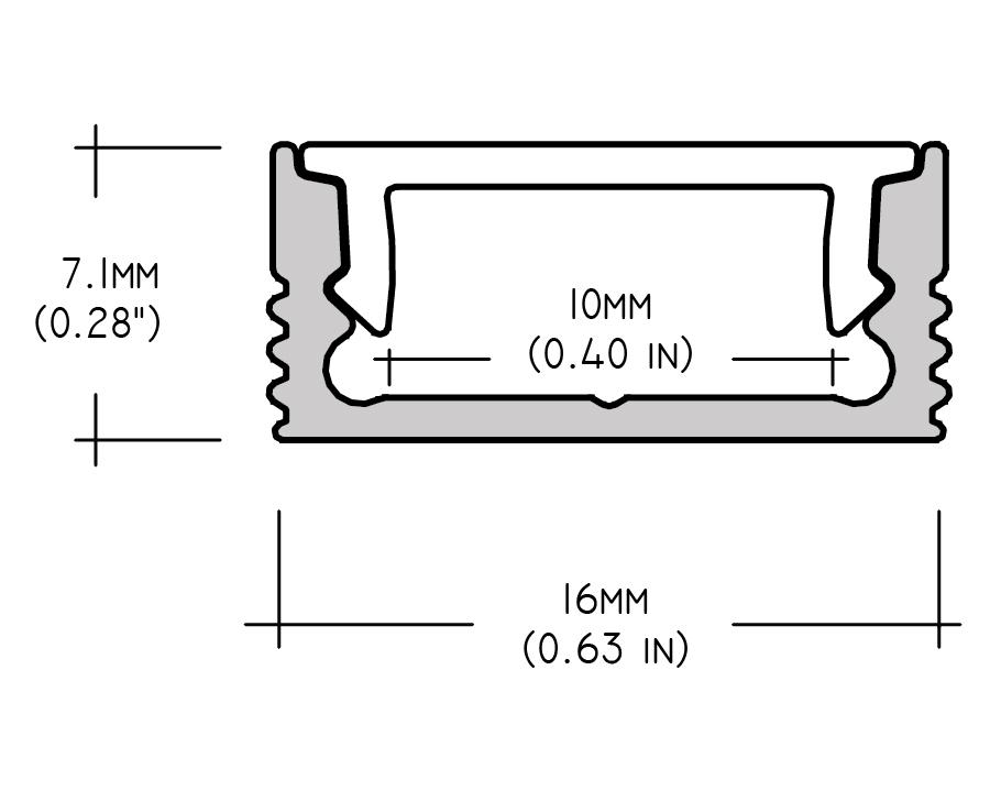 Core Lighting ALP-20-48-BK - 48" SURFACE MOUNT PROFILE LED TAPE CHANNEL - Black - Ready Wholesale Electric Supply and Lighting