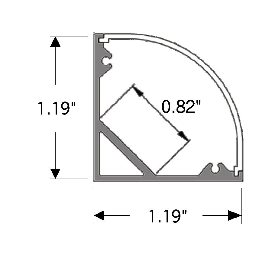 Core Lighting ALP100C-48 - 48" SURFACE / CORNER MOUNT LED PROFILE - LED TAPE CHANNEL - Ready Wholesale Electric Supply and Lighting