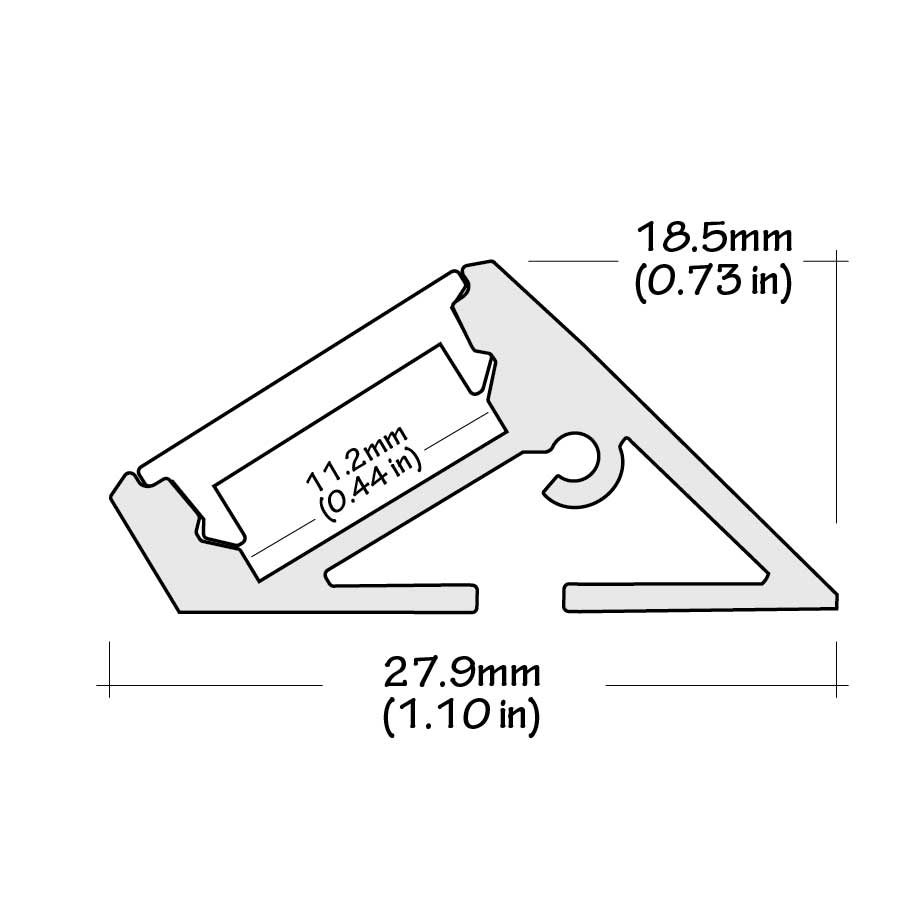 Core Lighting ALP110-48 - 48" SURFACE ANGLED PROFILE - LED TAPE CHANNEL - Ready Wholesale Electric Supply and Lighting