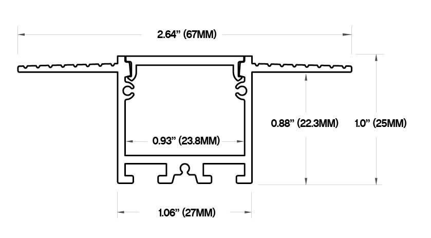 Core Lighting ALP2300TL-96 - 96" Long, 1 WIDE APERTURE TRIMLESS LED PROFILE - LED TAPE CHANNEL - Ready Wholesale Electric Supply and Lighting