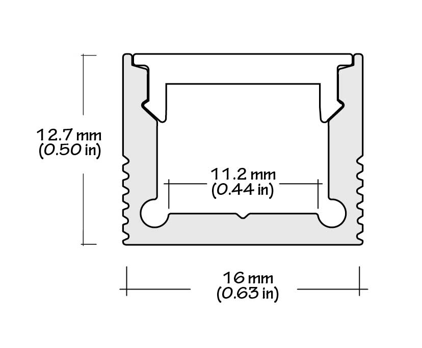 Core Lighting ALP60-48-BK - 48" SURFACE MOUNT PROFILE LED TAPE CHANNEL - Black - Ready Wholesale Electric Supply and Lighting