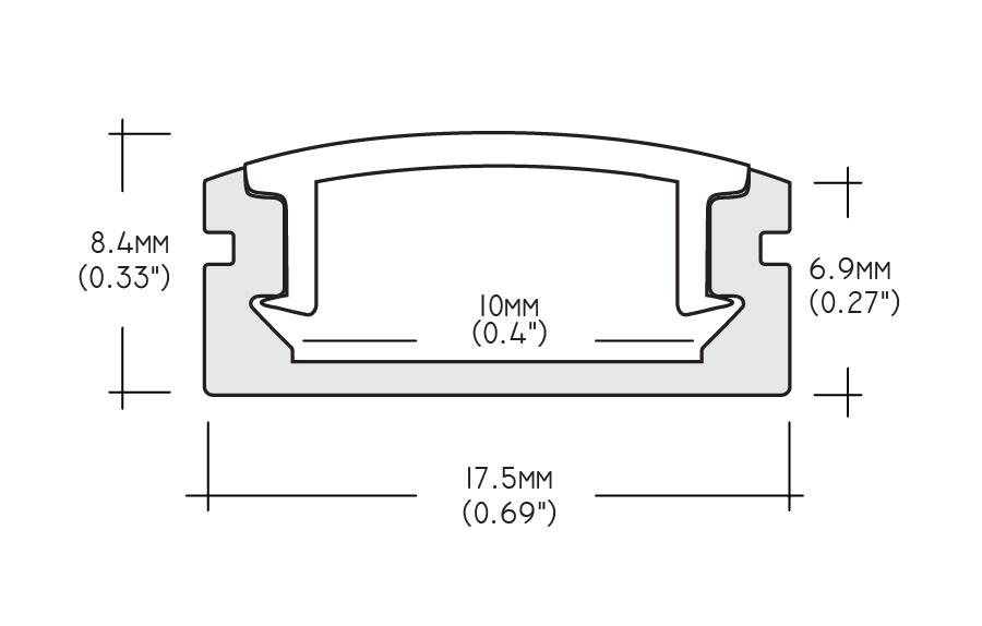 Core Lighting ALU-SF39 - 39" SURFACE MOUNT PROFILE LED TAPE CHANNEL - Silver - Ready Wholesale Electric Supply and Lighting