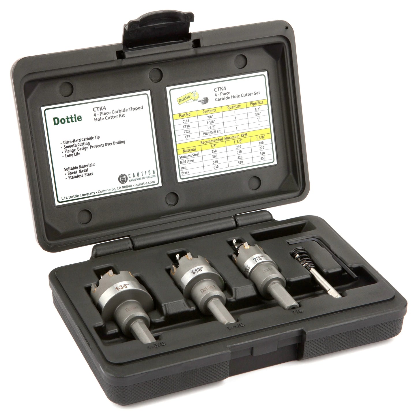 Dottie CTK4 4-Piece Carbide Hole Cutter Kit - Ready Wholesale Electric Supply and Lighting