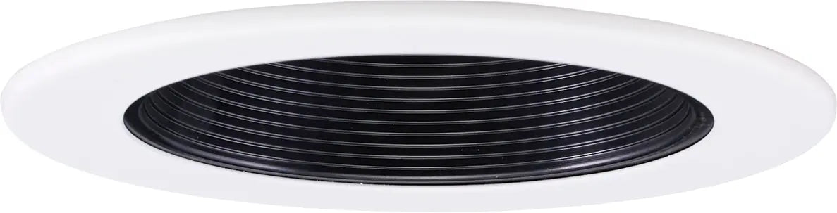 ELCO EL1493B 4" Adjustable Step Baffle Trim - Black with White Trim - Ready Wholesale Electric Supply and Lighting