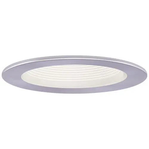 ELCO EL1493WN 4" Adjustable Step Baffle Trim - White with Nickel Trim - Ready Wholesale Electric Supply and Lighting