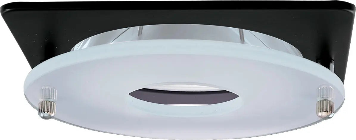ELCO EL2426B 4" Square Suspended Frosted Glass Trim - Chrome with Black Trim - Ready Wholesale Electric Supply and Lighting