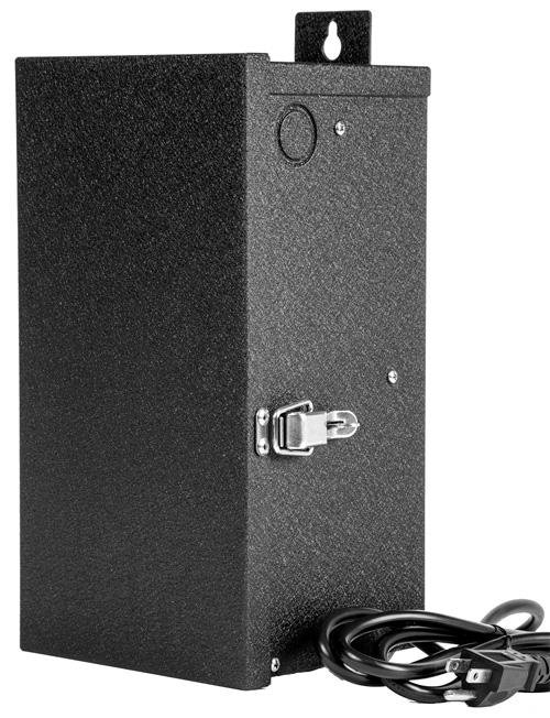 EMCOD EMT600-E - 600W 12/15V AC - Landscape Multi-Tap Magnetic Transformer - Powder Coated Black Steel - Ready Wholesale Electric Supply and Lighting