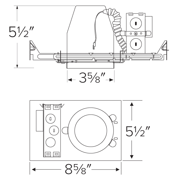 Elco - 3 IC Airtight New Construction Housing for Architectural Koto LED Engine - Ready Wholesale Electric Supply and Lighting