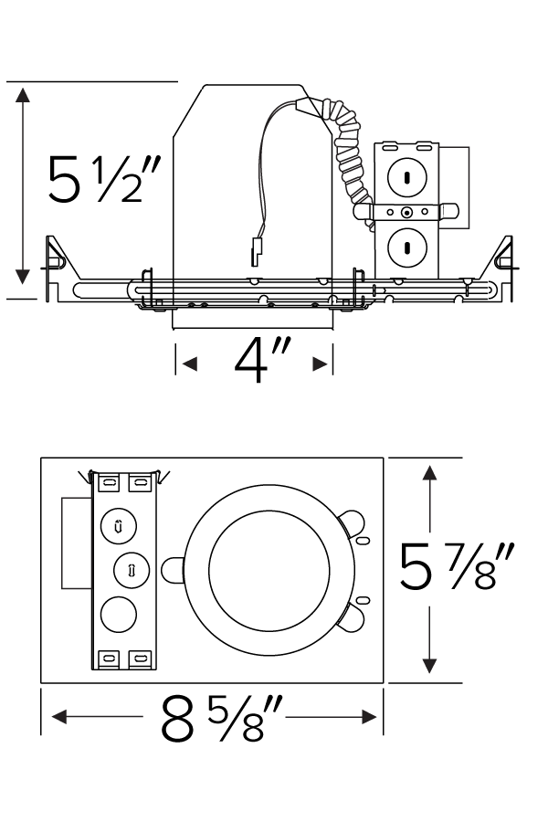 Elco - 4 IC Airtight New Construction Housing for Architectural Koto LED Engine - Ready Wholesale Electric Supply and Lighting