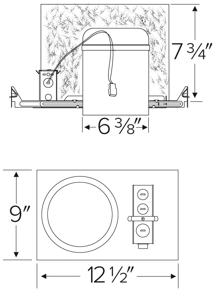 Elco - 6" New Construction 2-Hour Fire Rated IC Airtight Housing - Ready Wholesale Electric Supply and Lighting
