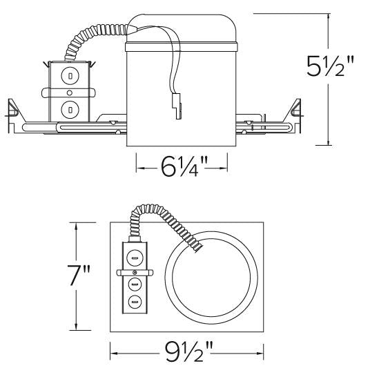 Elco - 6" Shallow New Construction IC Airtight Housing - Ready Wholesale Electric Supply and Lighting