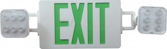 EnVisionLED LED-EM-EXT-G-WH-CMB - Emergency Exit Sign Combo Single/Double Sided (Green) - Ready Wholesale Electric Supply and Lighting