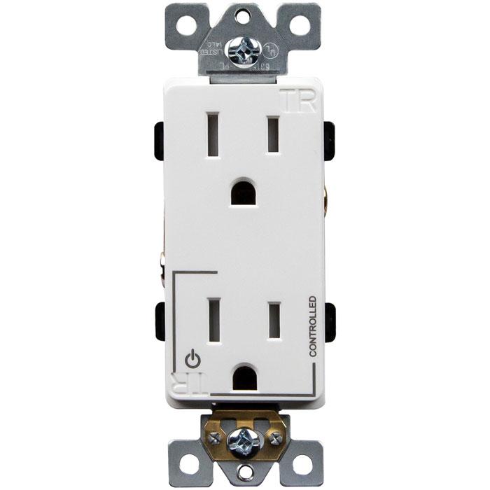 Enerlites 63150-TR-PLH - Half Controlled 15 Amp/125 VAC NEMA 5-15R Decorator Plug Load Receptacle - Ready Wholesale Electric Supply and Lighting