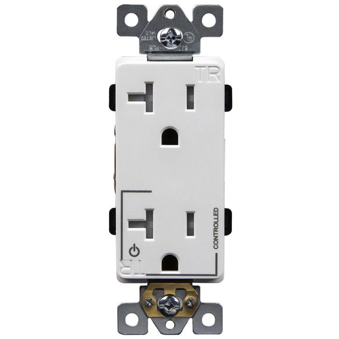 Enerlites 63200-TR-PLH - Half Controlled 20 Amp/125 VAC NEMA 5-20R Decorator Plug Load Receptacle - Ready Wholesale Electric Supply and Lighting