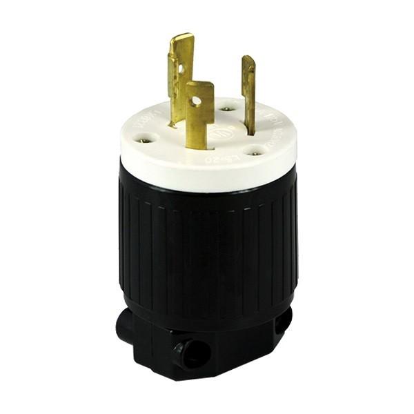 Enerlites 66401-BK - INDUSTRIAL GRADE, LOCKING MALE PLUG, 20A, 125V, 2-POLE, 3-WIRE, NEMA L5-20P - Ready Wholesale Electric Supply and Lighting