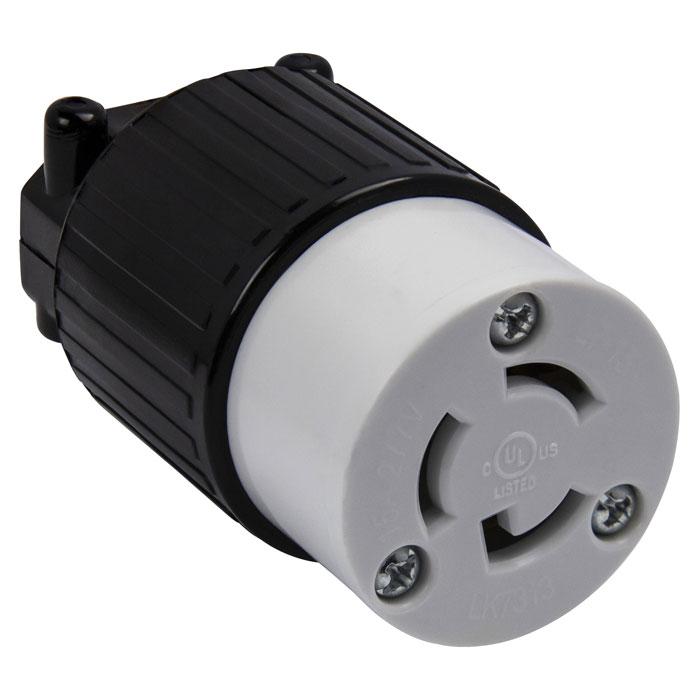 Enerlites 66482-BK - INDUSTRIAL GRADE, 3P15A277V LOCKING CORD CONNECTOR NEMA L7-15P - Ready Wholesale Electric Supply and Lighting