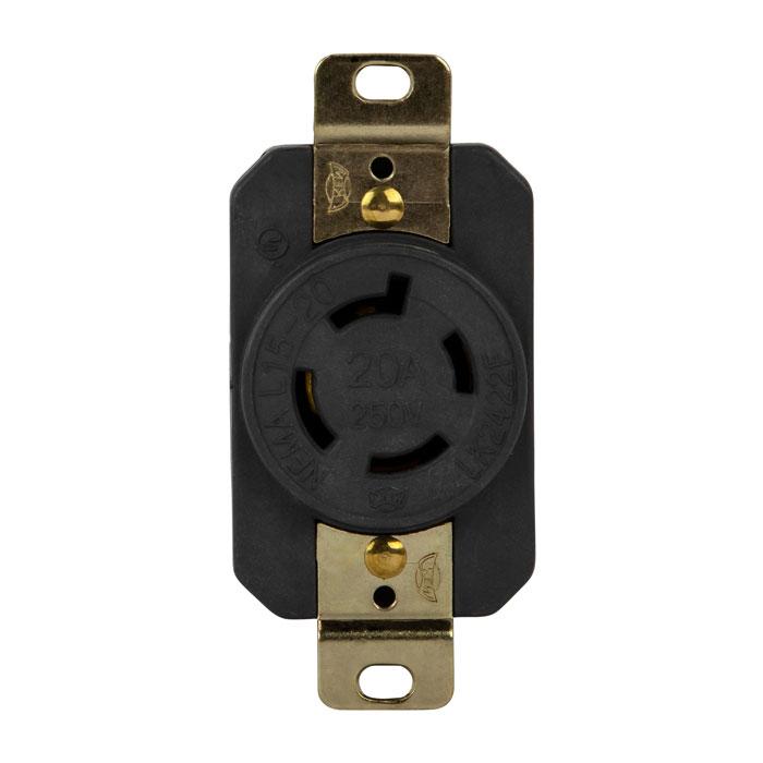 Enerlites 66900-BK - INDUSTRIAL GRADE, L15-20R LOCKING RECEPTACLE - Ready Wholesale Electric Supply and Lighting