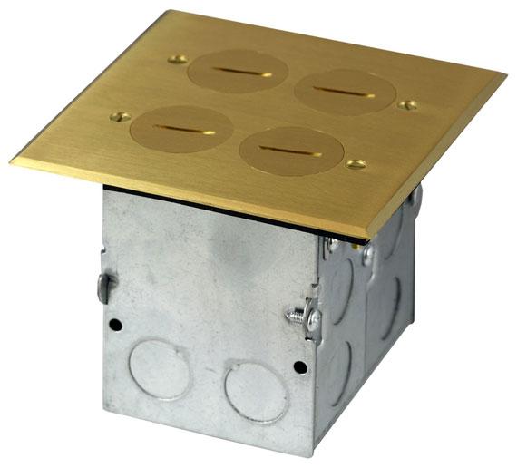 Enerlites 975510-C - 2-Gang Floor Box Assembly w/20A Deccora Receptacle Tamper & Weather Resistant - Ready Wholesale Electric Supply and Lighting