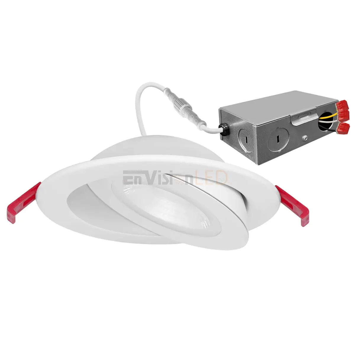 EnvisionLED LED-SL-FLT-4R-10W-5CCT-WH 4" SnapTrim Floating Adjustable J-Box 5CCT Selectable - Ready Wholesale Electric Supply and Lighting
