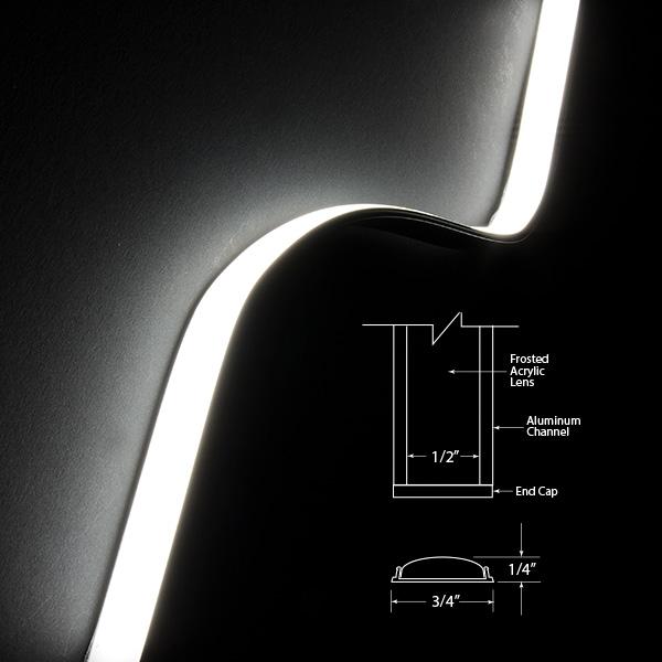 GM Lighting LED-CHL-BND 4 ft Bendable Aluminum LED Channel - Ready Wholesale Electric Supply and Lighting