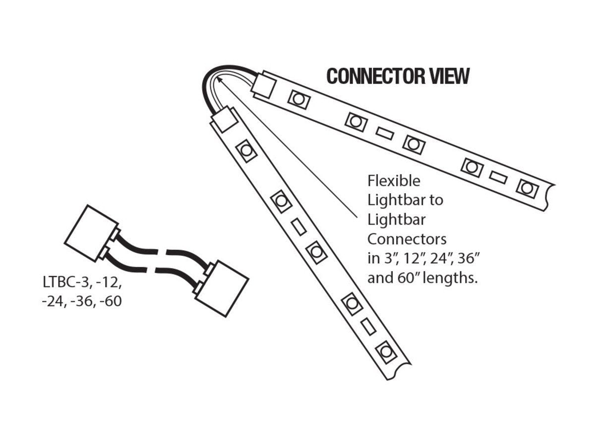GM Lighting LTBC Flexible Lightbar to Lightbar Connector - Ready Wholesale Electric Supply and Lighting
