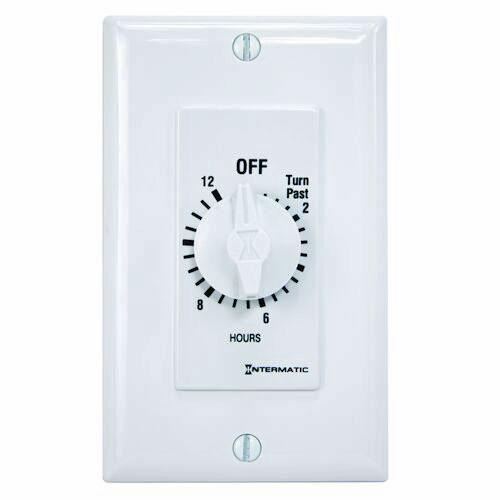 Intermatic FD12HWC | Spring Wound Countdown Timer, Decorator Style, 125-277 VAC, 50/60 Hz, SPST, 12 Hour Max, Without Hold - White - Ready Wholesale Electric Supply and Lighting