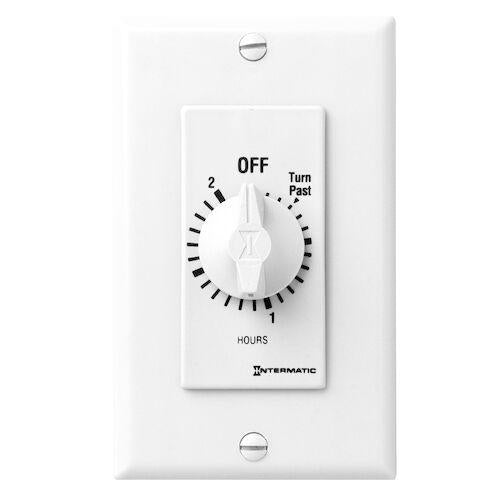 Intermatic FD32HW | Spring Wound Countdown Timer, Decorator Style, 125-277 VAC, 50/60 Hz, SPDT, 2 Hour Max, Without Hold - White - Ready Wholesale Electric Supply and Lighting