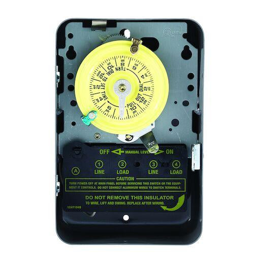 Intermatic T103 | 24-Hour Mechanical Time Switch, 120 VAC, 60Hz, DPST, Indoor Metal Enclosure, 1 Hour Interval - Ready Wholesale Electric Supply and Lighting