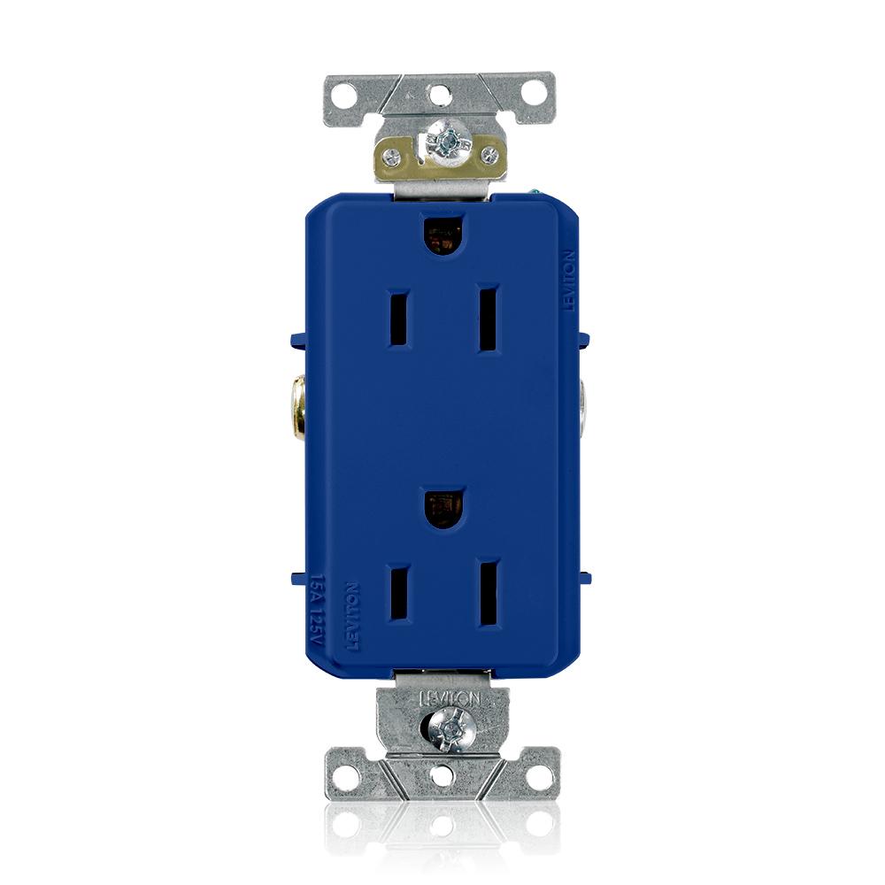 Leviton 16252 - Decora Plus Duplex Receptacle Outlet, Heavy-Duty Industrial Specification Grade, Smooth Face, 15 Amp, 125 Volt, Back and Side Wire, NEMA 5-15R, 2-Pole, 3-Wire, Self-Grounding - Ready Wholesale Electric Supply and Lighting