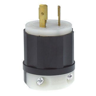 Leviton 2361 - 20 Amp, 125/250 Volt, NEMA L10-20P, 3P, 3W, Locking Plug, Industrial Grade, Non-Grounding - BLACK-WHITE - Ready Wholesale Electric Supply and Lighting
