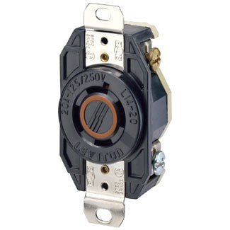Leviton 2410 - 20 Amp, 125/250 Volt, NEMA L14-20R, 3P, 4W, Flush Mtg Locking Receptacle, Industrial Grade, Grounding, V-0-MAX - BLACK - Ready Wholesale Electric Supply and Lighting