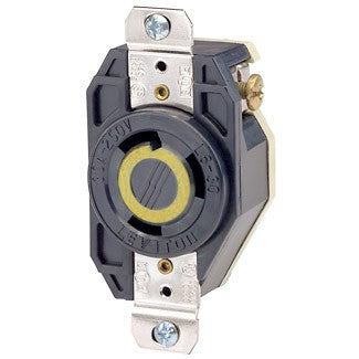 Leviton 2610 - 30 Amp, 125 Volt, NEMA L5-30R, 2P, 3W, Flush Mtg Locking Receptacle, Industrial Grade, Grounding, V-0-MAX - BLACK - Ready Wholesale Electric Supply and Lighting