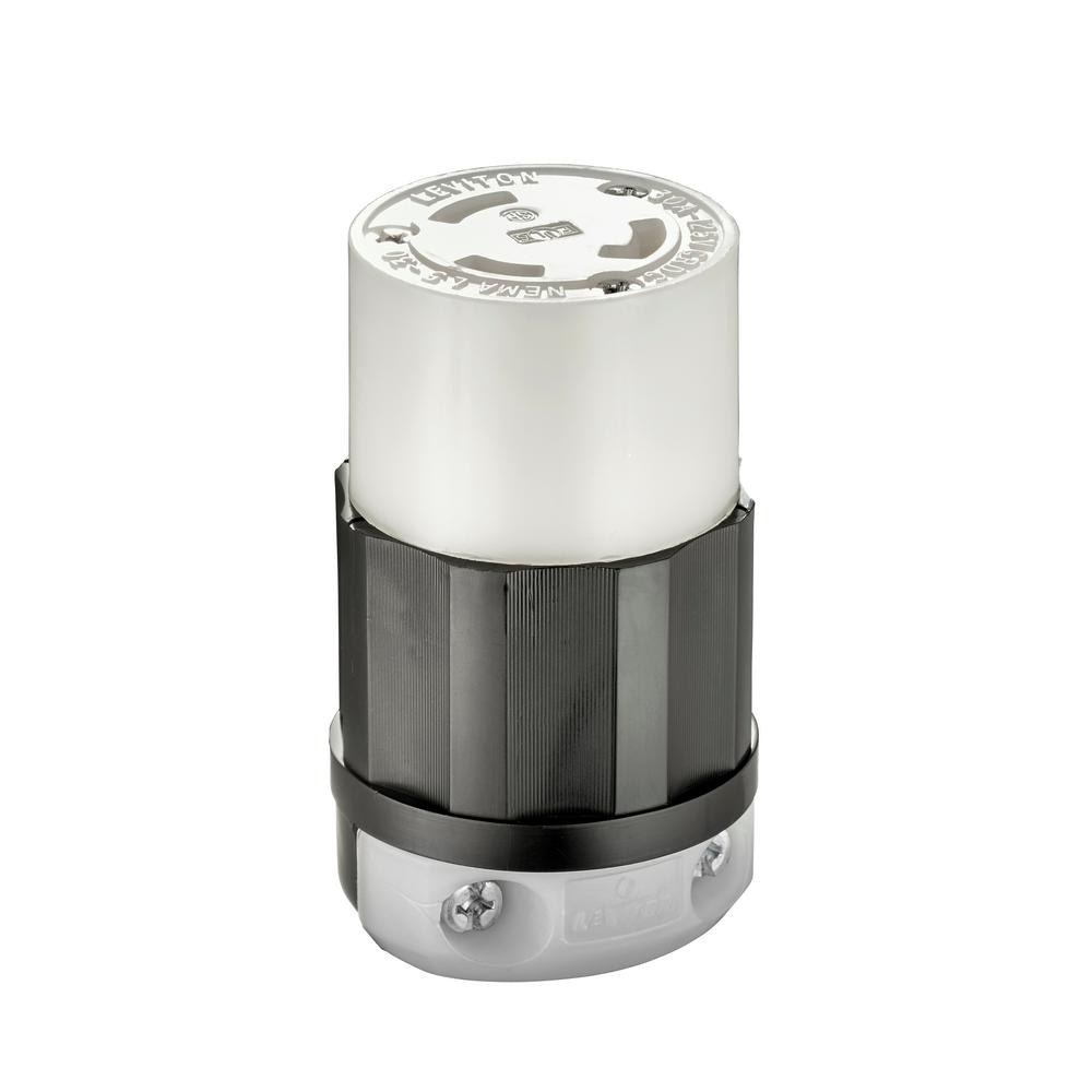 Leviton 2613 - Locking Connector, 30 Amp, 125 Volt, Industrial Grade - Black & White - Ready Wholesale Electric Supply and Lighting