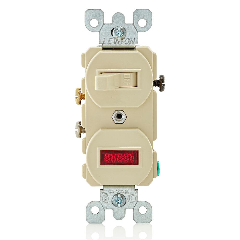 Leviton 5226 - Duplex Style Single-Pole / Neon Pilot Combination Switch - Ready Wholesale Electric Supply and Lighting
