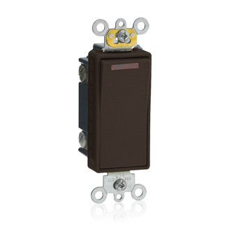 Leviton 5628 - 20 Amp, 120 Volt, Decora Plus Rocker Pilot Light - Illuminated ON - Req. Neutral Single-Pole AC Quiet Switch, Commercial Spec Grade, Self Grounding, Back & Side Wired - Ready Wholesale Electric Supply and Lighting