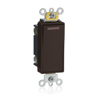 Leviton 5638 - 20 Amp, 120 Volt, Decora Plus Rocker Pilot Light - Illuminated ON - Req. Neutral 3-Way AC Quiet Switch, Commercial Spec Grade, Self Grounding, Back & Side Wired - Ready Wholesale Electric Supply and Lighting