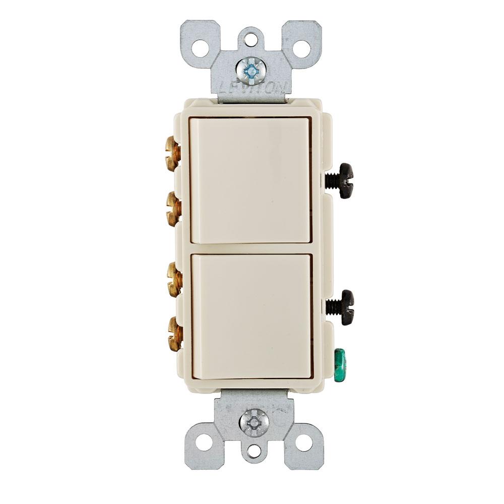 Leviton 5643 - 15 Amp, 120/277 Volt, Decora 3-Way / 3-Way AC Combination Switch, Residential/Commercial Specification Grade, Grounding, Side Wired - Ready Wholesale Electric Supply and Lighting