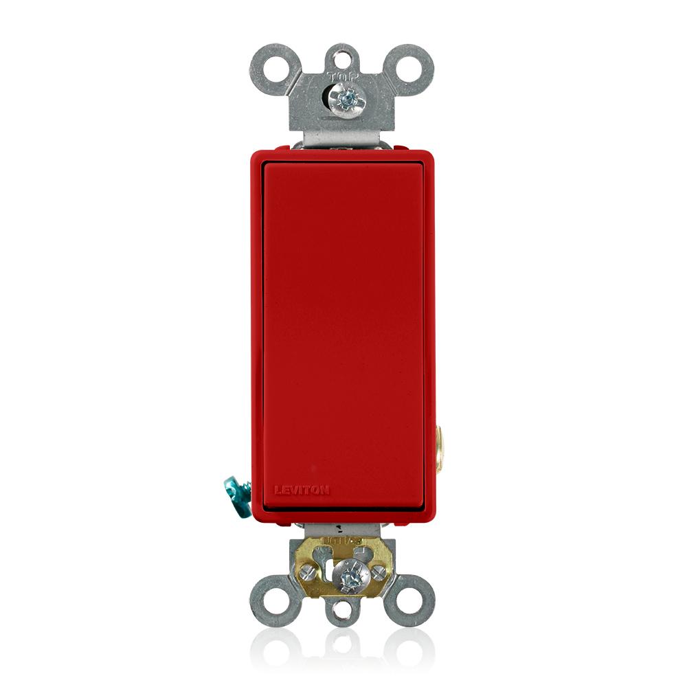 Leviton 5685 - 15 Amp, 120/277 Volt, Decora Plus Rocker Double-Throw Ctr-OFF Maintained Contact Single-Pole AC Quiet Switch, Commercial Spec Grade, Self Grounding, Back & Side Wired - Ready Wholesale Electric Supply and Lighting