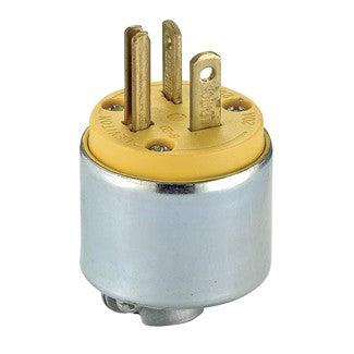 Leviton 620P - 20 Amp, 250 Volt, NEMA 6-20P, 2-Pole, 3-Wire Grounding Plug, Straight Blade, Commercial Grade, Armored - Ready Wholesale Electric Supply and Lighting